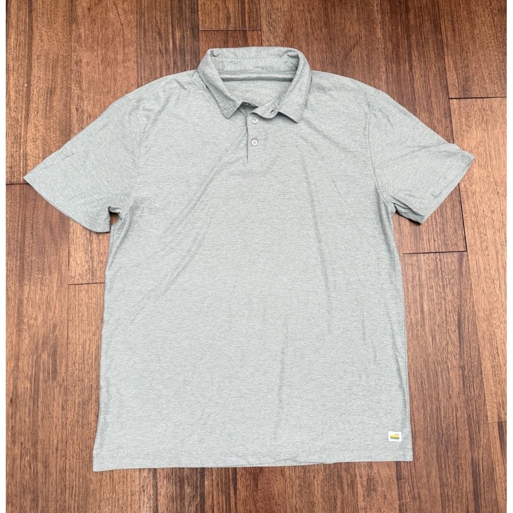 Vuori Strato Tech Polo Chambray Green Large